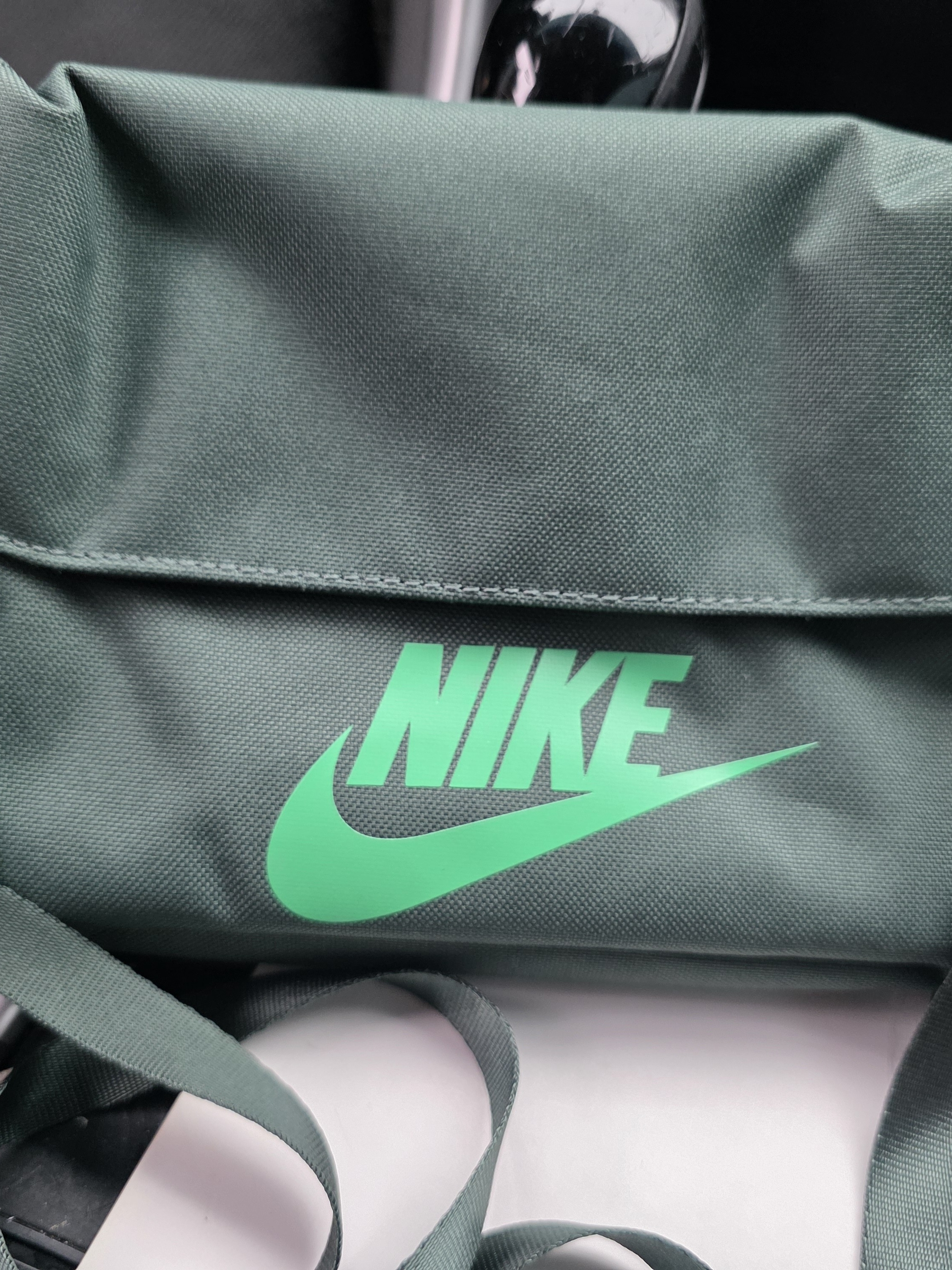 Nike Dark Green Belt Bag With Bright Green Swoosh Nike Dark Green Belt Bag With Bright Green Swoosh